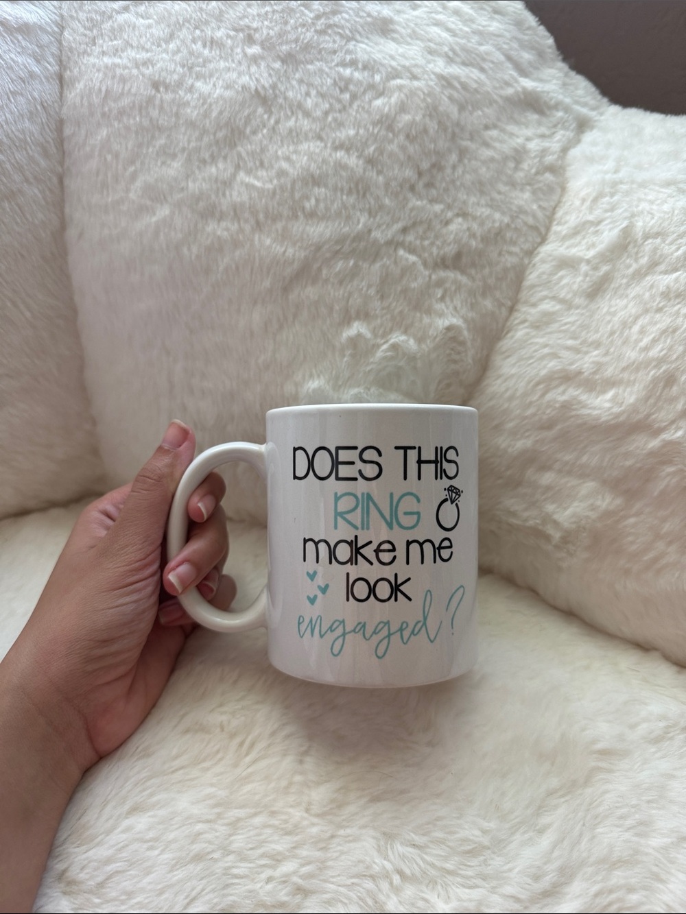 Engagement new brides mug coffee tee white Tiffany blue ring wedding - Picture 2 of 5